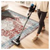 CHAMPLANT Washable Area Rug 9'x12' Red & Blue Retro Flowers Boho Non-Shedding Easy Care