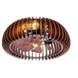 $151 20' Semicircle Flush Mount Fan Light with Remote, 6 Speeds, Quiet DC Motor, Wood