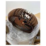 $151 20' Semicircle Flush Mount Fan Light with Remote, 6 Speeds, Quiet DC Motor, Wood