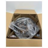 $151 20' Semicircle Flush Mount Fan Light with Remote, 6 Speeds, Quiet DC Motor, Wood