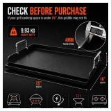 Cast Iron Griddle for Gas Grill 25x16, Nonstick Flat Top Plate with Grease Drain, BBQ Griddle
