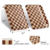 Acacia Wood Cutting Boards   Large Wooden Cutting Board for Meat, Cheese, Fruits, Vegetables