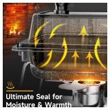 KScocina Chafing Dishes for Buffet, 4 Pack 5Qt Square Stainless Steel Set, Buffet Warmer Grey