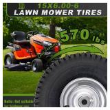 15x6.00-6 Lawn Mower Tire, Front Tire/Wheel, Compatible with John Deere, Craftsman, Husqvarna