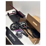 $136 HOMLAND Foldable Rollator Walker with Seat, Aluminum Frame, 8' Wheels, Height Adjustable