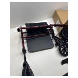 $136 HOMLAND Foldable Rollator Walker with Seat, Aluminum Frame, 8' Wheels, Height Adjustable