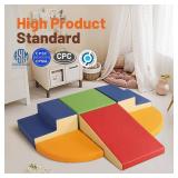 TODIBY 6-Piece Soft PU Leather Toddler Climbing Toys, Foam Play Gym Blocks Indoor Climber Set
