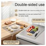 2026 Stainless Steel Cutting Board with Lip, 304 Food Grade, Large 16x23 Cutting Mat