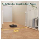 Cumbor 29.2 43' Baby Gate, Hardware Mounted, Auto-Close, Walk-Thru, White