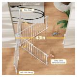 Cumbor 29.2 43' Baby Gate, Hardware Mounted, Auto-Close, Walk-Thru, White