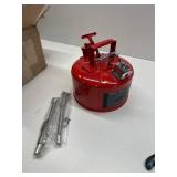 VEVOR Safety Metal Container, 2.5-Gal Type II Red Liquid, Flame Arrester, Self-Closing Lid