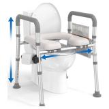 HOMLAND Raised Toilet Seat with Handles, Adjustable Height/Width, 400lb, Fits Any Toilet