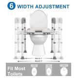 HOMLAND Raised Toilet Seat with Handles, Adjustable Height/Width, 400lb, Fits Any Toilet