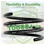 SPECILITE Garden Hose 200 ft, 1/2 in Hybrid Rubber, 3/4 in Brass Fittings, Burst 600 PSI