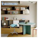 $130 Saddle Stool with Wheels, Ergonomic Rolling Chair, Hydraulic Lift, Height Adjustable (Blue)