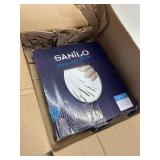 SANILO Wooden Toilet Seat with Soft Close Round - Molded Wood, Quiet Close Seat, Adjustable Fit
