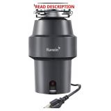 Ranein 1/2 HP Garbage Disposal with Power Cord, Grinding, Continuous Feed, DeepCut AntiClog