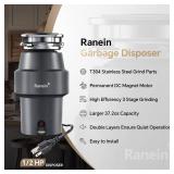 Ranein 1/2 HP Garbage Disposal with Power Cord, Grinding, Continuous Feed, DeepCut AntiClog