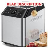 $160 KBS 750W Programmable Bread Maker, Dual Heaters, 3lb Ceramic Pan & Fruit, 20-in-1, 15H Timer