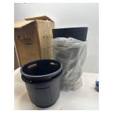 Worth Garden 2-Pack 21'H Black Tall Planters with Inside Pots, 14' Dia Plastic Pots