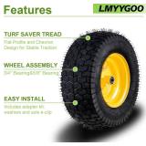 16x6.5-8 Tubeless Tire & Wheel (2 Pcs) for Riding Lawn Mower, 3' Offset Hub, Bearings