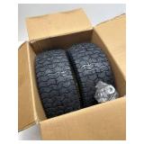 16x6.5-8 Tubeless Tire & Wheel (2 Pcs) for Riding Lawn Mower, 3' Offset Hub, Bearings