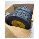16x6.5-8 Tubeless Tire & Wheel (2 Pcs) for Riding Lawn Mower, 3' Offset Hub, Bearings