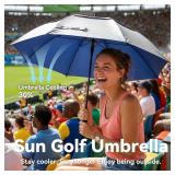 68/62/54/47 UV Protection Golf Umbrella with Windproof Vented Canopy, Push-Button Auto Open