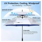 68/62/54/47 UV Protection Golf Umbrella with Windproof Vented Canopy, Push-Button Auto Open