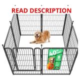 $130 FXW Rollick Unleashed Dog Playpen, 40-inch, 8 Panels, Indoor/Yard/RV Camping, Black Patented