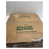$130 FXW Rollick Unleashed Dog Playpen, 40-inch, 8 Panels, Indoor/Yard/RV Camping, Black Patented