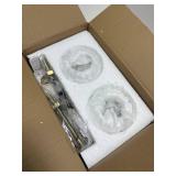 Gold Battery-Operated Wall Sconces (Set of 2), Rechargeable Wireless Lights with Frosted Glass