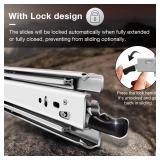 Locking Drawer Slides, Full Extension, 12-40 Inch, Side-Mount Rails, 136 lb, 1 Pair