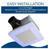 $170 Broan-NuTone AER110RGBL 110 CFM Ventilation Fan, 24-Color LED, 1.5 Sones, ENERGY STAR, White