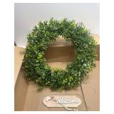 23' Large Boxwood Wreath for Front Door & Porch Window - Leaves Greenery Outdoor Decor