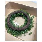 23' Large Boxwood Wreath for Front Door & Porch Window - Leaves Greenery Outdoor Decor