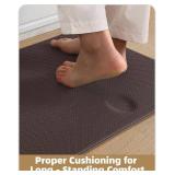 Color&Geometry Anti Fatigue Kitchen Mat 24x84, Easy Clean, Water/Oil Proof, Anti Slip Rug Brown