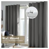 MaKefeile Ceiling Curtain Track, Wall & Ceiling Mounted Rail   Room Divider Track, White 9ft