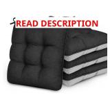 Love's Cabin Memory Foam Cushions, 4-Pack, 15.5x15.5x3.5' Indoor/Outdoor Cushions - Black