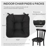 Love's Cabin Memory Foam Cushions, 4-Pack, 15.5x15.5x3.5' Indoor/Outdoor Cushions - Black