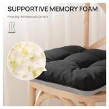 Love's Cabin Memory Foam Cushions, 4-Pack, 15.5x15.5x3.5' Indoor/Outdoor Cushions - Black