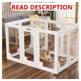 $200 Clear Acrylic Dog Play Pen Indoors 30', 10 Panels, Transparent Puppy Playpen with Door, White