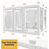 $200 Clear Acrylic Dog Play Pen Indoors 30', 10 Panels, Transparent Puppy Playpen with Door, White