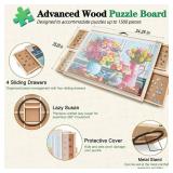 ALL4JIG 1500-Piece 2-in-1 Tilting & Rotating Puzzle Board, 24.53' x 33.19', 4 Drawers, Cover