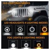 $226 9-Inch LED Headlights for 2018-2025 Jeep Wrangler JL/JLU & Gladiator JT (DOT)
