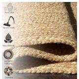 Chardin Home Hand Woven Natural Jute Braided Rug - 6 Ft Round Scalloped Rug