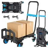 Folding Hand Truck 330 lb Capacity, 2-in-1 Foldable Dolly with Wheels, Adjustable Handle