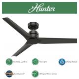 Hunter 52 in Noble Bronze Indoor/Outdoor Ceiling Fan with Remote, No Light (Renewed)