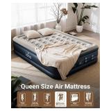 Queen Air Mattress with Built-in Pump, 18 Raised Comfort Inflatable Bed, 650lbs