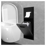 Bathroom Trash Can 11L Tilt-Out Cabinet, 2-Tier Hidden Garbage Bin, Wall-Mounted Stainless